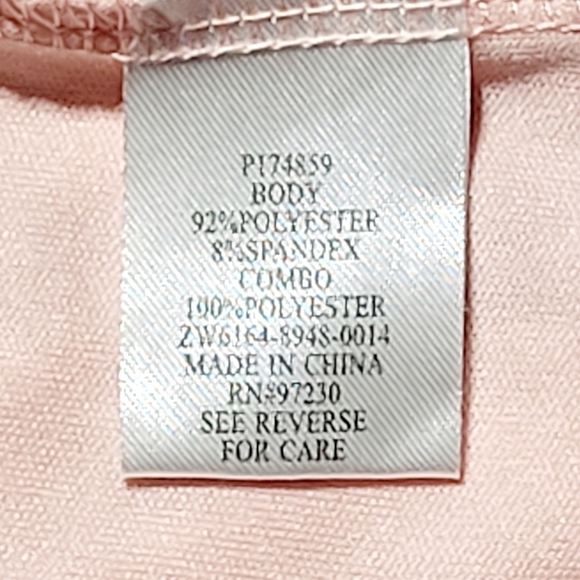 Almost Famous On / Off Shoulder Peplum Pink Lace Stretch Pop Over Top (L) - Picture 8 of 10